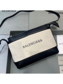 Balenciaga Navy Canvas Crossbody Bag White 2021