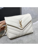 Saint Laurent LOULOU TOY Bag IN MATELASSÉ "Y" Leather 467072 White 2020