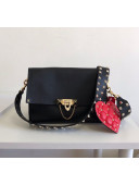 Valentino Small Rockstud Flap Strap Shoulder Bag Black/Gold 2019