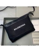 Balenciaga Navy Canvas Crossbody Bag Black 2021