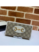 Gucci Horsebit 1955 GG Canvas Zip Around Wallet ‎621889 White 2021