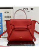 Celine Grained Calfskin Pico Belt Bag Deep Red 2020