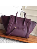 Celine Luggage Phantom Bag In Supple Grained Clafskin Burgundy