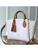 Louis Vuitton Haumea Mahina Perforated Leather Top Handle Bag M55553 White 2019