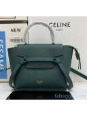 Celine Grained Calfskin Pico Belt Bag Deep Green 2020