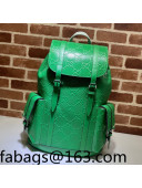 Gucci Perforated Leather GG Embossed Backpack 625770 Green 2021