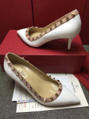 Valentino Rockstud Matte Lambskin Pumps 6.5cm White 2021