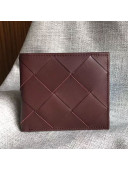 Bottega Veneta Maxi-Woven Fold Wallet Burgundy 2019