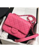 Chanel Grained Calfskin & Lacquered Metal Flap Bag AS1784 Pink 2020