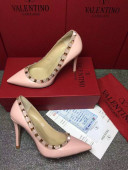 Valentino Rockstud Matte Lambskin Pumps 9.5cm Pink 2021 33