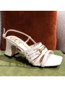 Gucci Leather Strap Heel Sandal with Horsebit ‎645404 White 2021