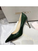 Jimmy Choo Snakeskin Pumps Green 6.5/8.5cm 2021