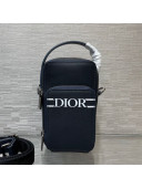 Dior Men's Vertical Strap Pouch/Mini Bag in Navy Blue Smooth Calfskin with 'DIOR' Bands 2021