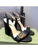 Gucci Leather GG Strap High-heel Sandals Black/Gold 2021