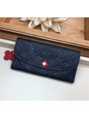 Louis Vuitton Emilie Wallet in Monogram Empreinte Leather M63918 Navy Blue/Red