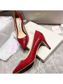 Jimmy Choo Snakeskin Pumps Red 6.5/8.5cm 2021