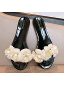 Chanel TPU Camellia Slipper Sandals Black/Beige 2020