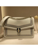 Bvlgari Serpenti Diamond Blast Chain Medium Shoulder Bag White 2021