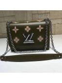 Louis Vuitton Studded Monogram Flowers Twist MM Bag Army Green Cruise 2019