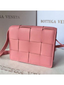 Bottega Veneta Cassette Mini Crossbody Bag in Maxi-Weave Lambskin Pink 2019