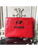 Balen...ga Lambskin Supremarket Clip Medium Pouch Europe Red 2018