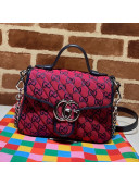 Gucci GG Marmont Multicolor GG Canvas Mini Bag 446744 Red 2021