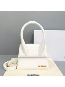 Jacquemus Le Chiquito Small Top Handle Bag in Smooth Leather White 2021