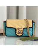 Gucci GG Marmont Leather Super Mini Bag ‎574969 Pastel Blue/Apricot 2021