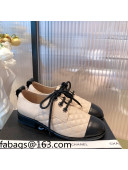 Chanel Quilted Leather Lace-ups Shoe Beige 2021 04