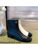 Chanel Chain Leather & Grosgrain Asymmetric Ankle Boots Black/White 2021 02