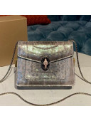 Bvlgari Serpenti Forever Metallic Snakeskin-Like Mini Crossbody Bag Silver 2021