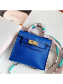 Hermes Kelly Twilly Bag Charm in Royal Blue Calfskin 2021