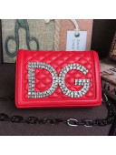 Dolce&Gabbana Crystal DG Girls Shoulder Bag Quilted Nappa Leather Red 2018