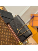 Louis Vuitton Félicie Pochette in Embossed Leather M80679 Black Fall 2021