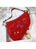 Dior Saddle Bag in Patent Calfskin Red 2020