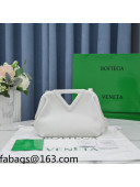 Bottega Veneta Calfskin Small Point Top Handle Bag Chalk White 2021