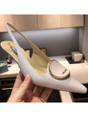 Prada Calfskin Slingback Pumps 5.5cm Nude Pink 2021