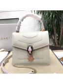 Bvlgari Serpenti Forever Mini Top Handle Bag with Star Charm White 2021