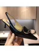 Prada Calfskin Slingback Pumps 5.5cm Black 2021