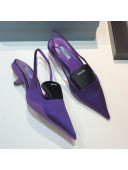 Prada Silk Slingback Pumps 3cm Purple 2021 12