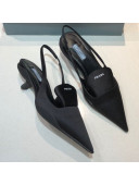 Prada Silk Slingback Pumps 3cm Black 2021 13