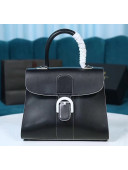 Delvaux Magritte Brillant MM Top Handle Bag in Box Calf Leather Black/White 2020