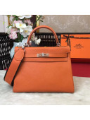 Hermes Kelly 32cm in Original Togo Leather Bag Orange