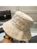 Louis Vuitton Monogram Denim Bucket Hat Beige 2021