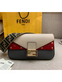 Fendi Baguette Studs Flap Shoulder Bag Grey 2019