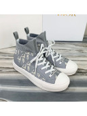 Dior Walk'n'Dior High Top Sneakers in Grey Oblique Knit 2020