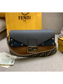 Fendi Baguette Studs Flap Shoulder Bag Light Brown 2019