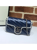 Gucci GG Diagonal Marmont Super Mini Bag 574969 Blue/White 2019