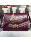 Chanel Chevron Calfskin & Gold Metal Large Flap Bag A57492 Burgundy 2018