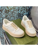 Gucci GG Embossed Leather Sneakers White 2021 112323